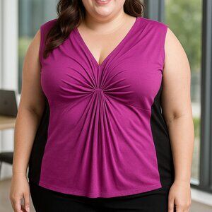 APT. 9‎ Women’s Sleeveless Knot Front Blouse - 2X